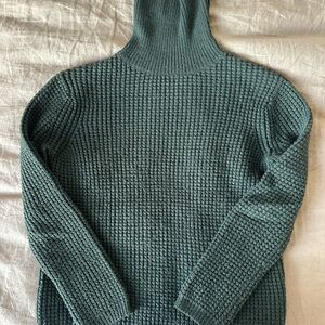 Jenni Kayne Forest Green Cashmere Turtleneck Sweater